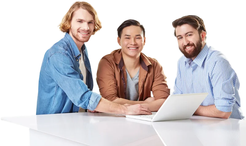 Happy employees at work